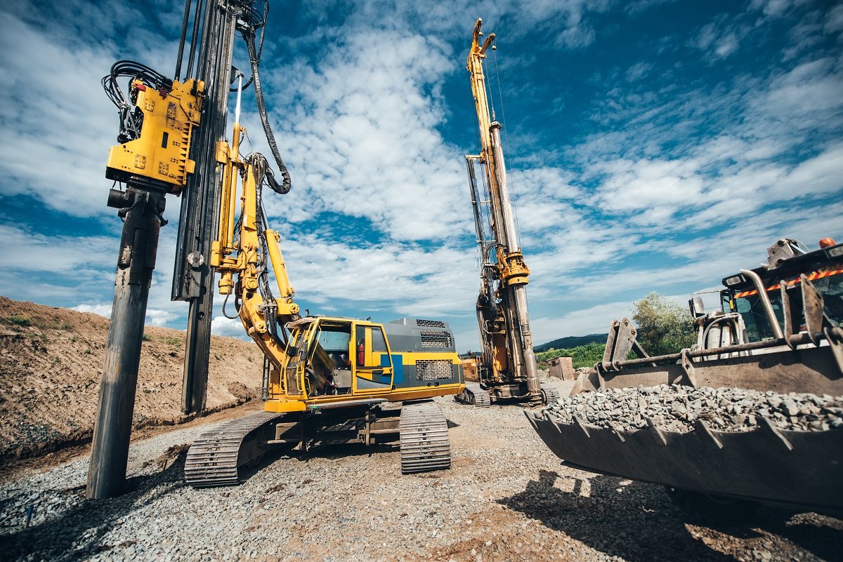 Drilling rigs on site