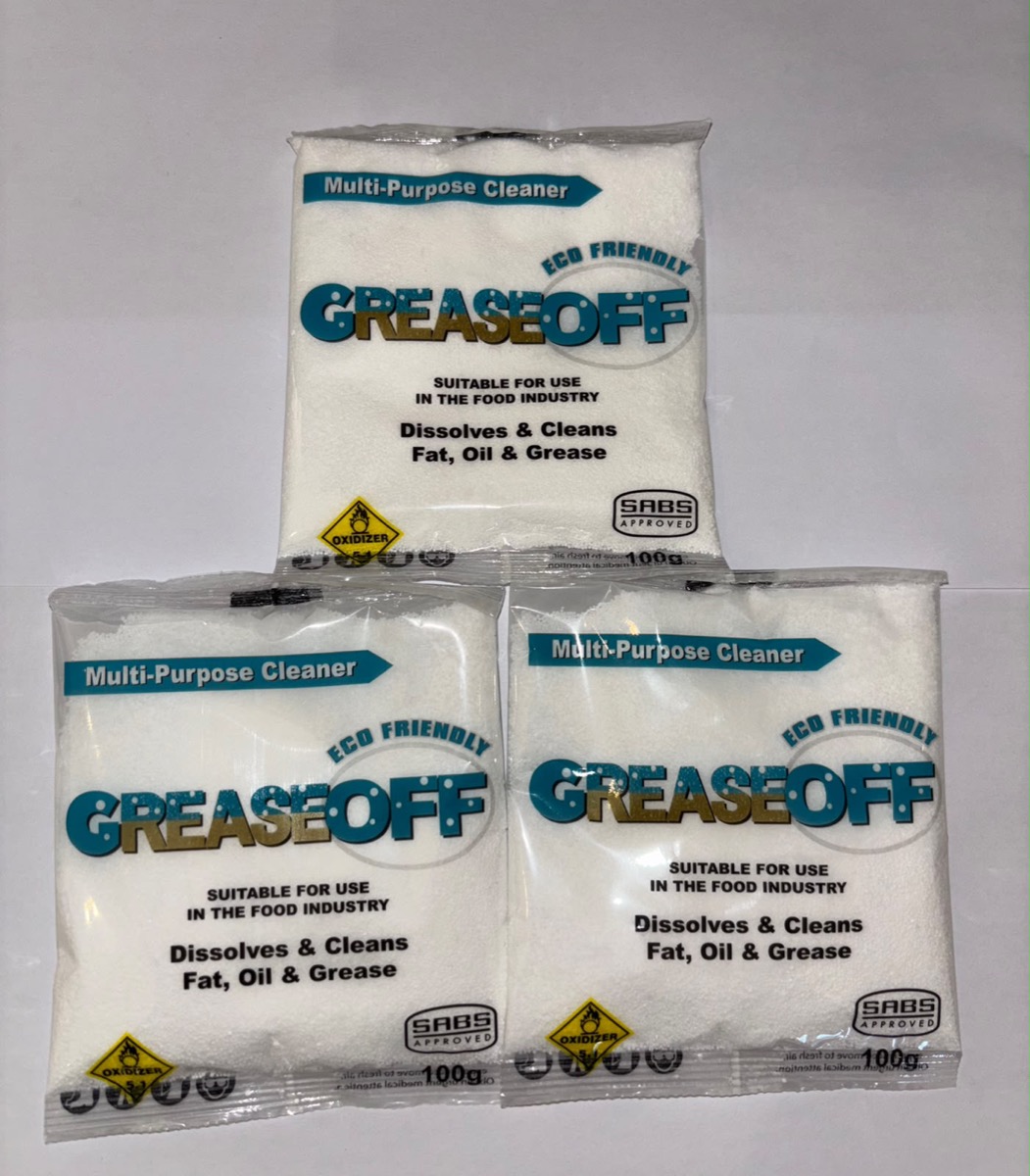 Three GreaseOff 100g sachets
